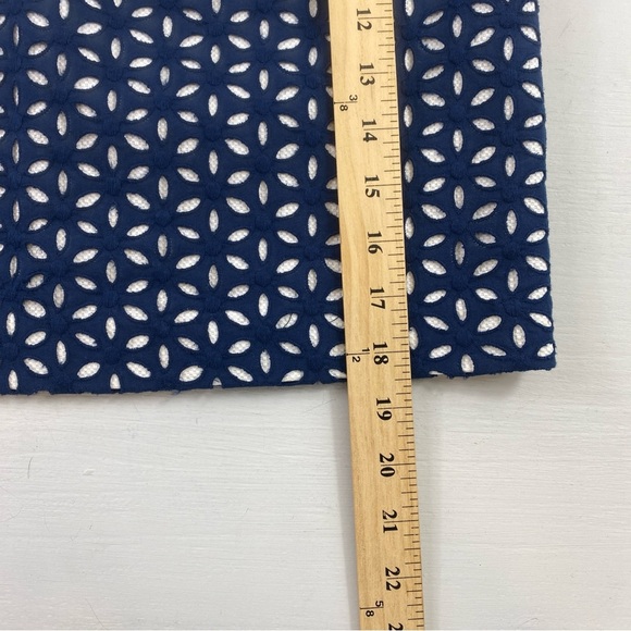 JG Sassy Women’s Navy White Floral Cut-Out 100% Cotton Pencil Skirt Sz 8 - Picture 11 of 12